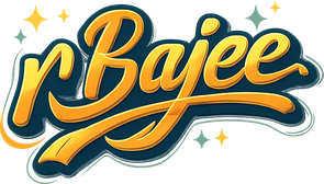 r bajee সাইটের সোনালি লোগো